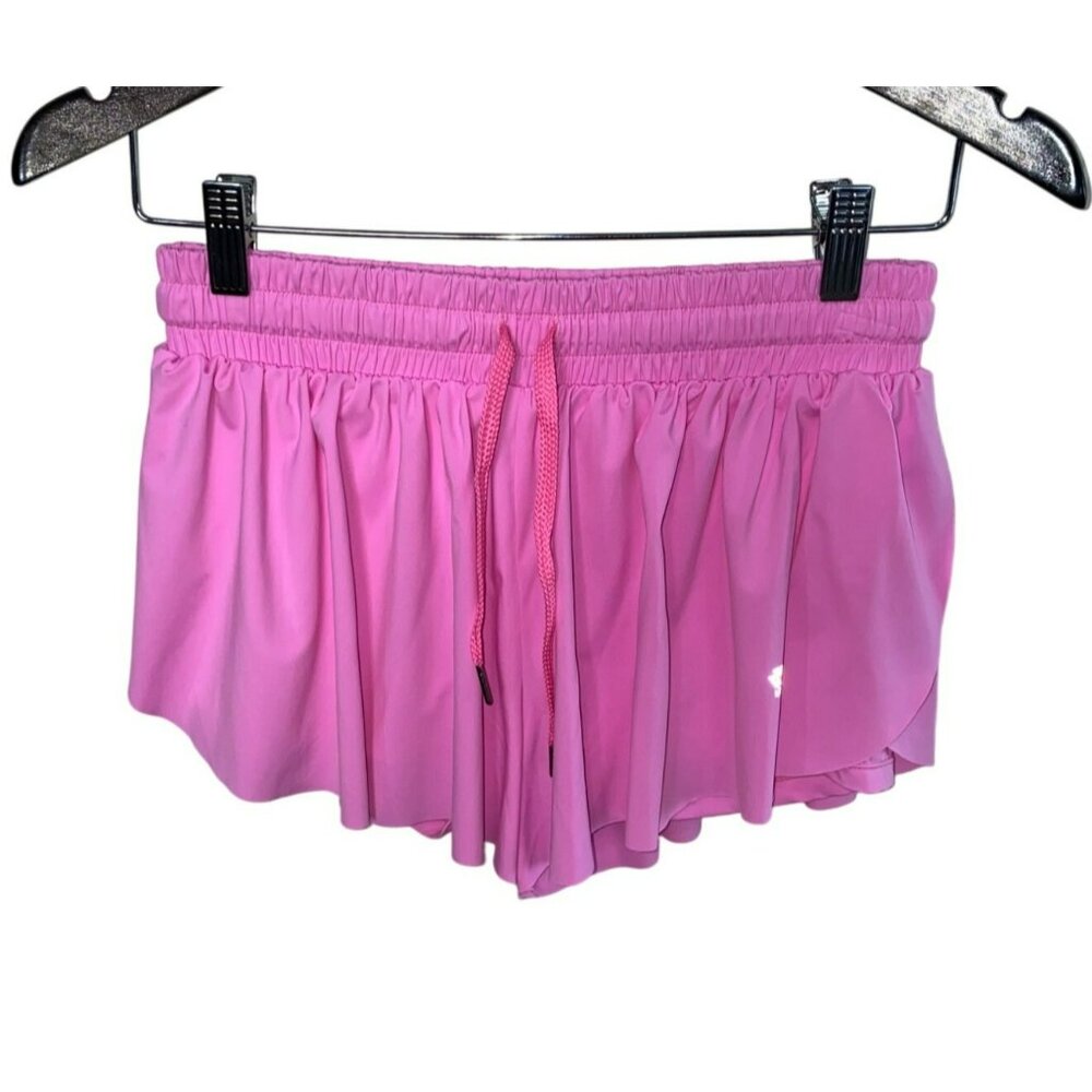 LuoGongZi Womens Elastic Waist Pink Running Shorts M